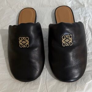 Loewe Black Leather Women's Slippers